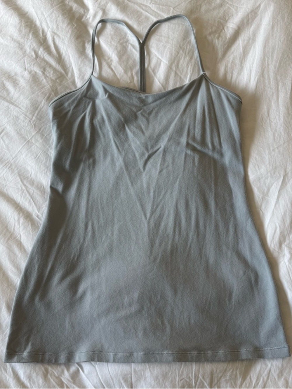 lululemon athletica Light Blue Gray Power Y Tank